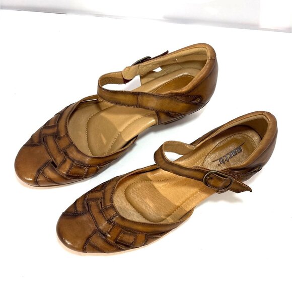 Earth Origins Lynx Brown Leather Mary Jane Heeled Shoes Size 11C Comfort Design - Picture 4 of 7